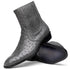 Marco Di Milano Giorgio Gray Serpentine Ostrich Quill Dress Boots