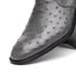 Marco Di Milano Giorgio Gray Serpentine Ostrich Quill Dress Boots