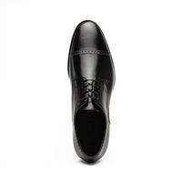 Zelli Giovanni Black Cap Toe Brogues with Textured Finish