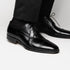 Zelli Giovanni Genuine Lizard Cap Toe Brogue Dress Shoes in Black