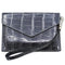 Zelli Gracen Genuine Nile Crocodile Envelope in Gray | A Zelli Italia Collaboration