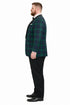 Big and Tall Holiday Jackets - Christmas Tartan Plaid Sport Jacket For Big Man in Color Green and Blue Tartan Scottish Pattern