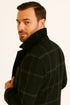 Mens Black Windowpane Wool Overcoat – Big Plaid Pattern Classic Checkered CarCoat
