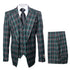 Suits With Baggy Pleated Pants - Wide Leg Pants 100% Wool - Classic Fit in Green Color by Rossiman