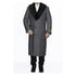 Grey Three Button Big And Tall Notch Lapel Overcoat