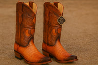King Exotic Men's Caiman Belly Snip Toe Boots