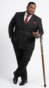 Harlem Nights Suits for Men by Tiglio – 100% Wool Double Breasted Black Pinstripe Vested Suit Wide Leg Pleated Pants Classic fit