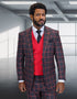 Statement Men’s 100% Wool 3-Piece Suit – Modern Fit with Wide Peak Lapel