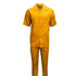 Mens Mustard Linen Shirt and Pants Casual Outfit Set
