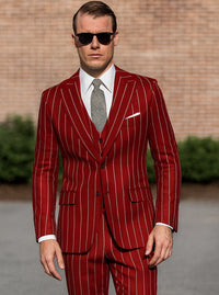 Hot Red Pinstripe Suit - Gangster Suit - 1920's Suit
