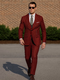 Hot Red Pinstripe Suit - Gangster Suit - 1920's Suit