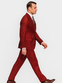Hot Red Pinstripe Suit - Gangster Suit - 1920's Suit