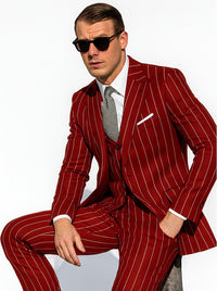 Hot Red Pinstripe Suit - Gangster Suit - 1920's Suit