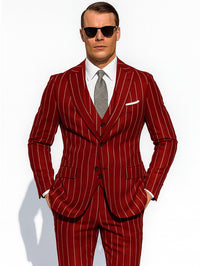 Hot Red Pinstripe Suit - Gangster Suit - 1920's Suit