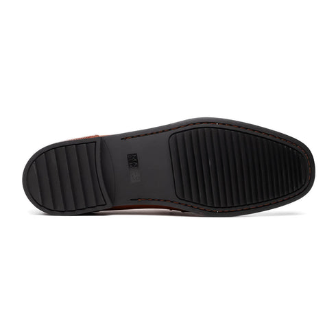 Marco Di Milano Cognac Hugo Lizard & Calfskin Bit Loafers