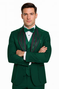 Hunter Green Italian Wool 3-Piece Modern Fit Tuxedo