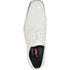 Bravo Mens Classic Moc Toe Shiny Patent Tuxedo Prom Shoe in Ivory