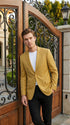Men’s Gold Poplin Club Sport Coat, Classic Fit Dress Casual Blazer