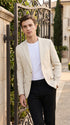 Men’s Ivory Cream Off White 2 Button Sport Coat, Classic Dress Casual Blazer