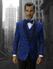 Mens Geometric Wave Paisley Tuxedo in Royal Blue & Black