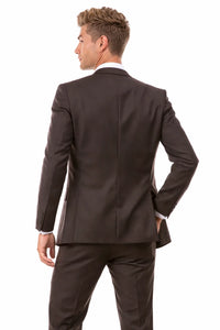 Men's Basic 2 Button Slim Fit Wedding Brown Suit