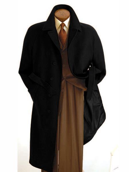 Mens Duster Coat - Diamond Duster Overcoat - "Black" Coat