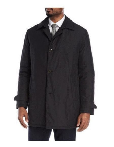 Men's Dress Coat Lerner ~ Edgar Trench Coat ~ Rain Coat 36 inch length Black Oversized Coats