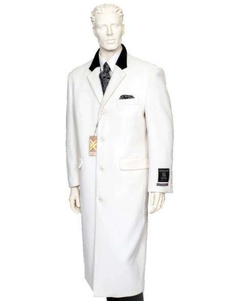 Mens Duster Coat - Duster Overcoat - "White" Coat