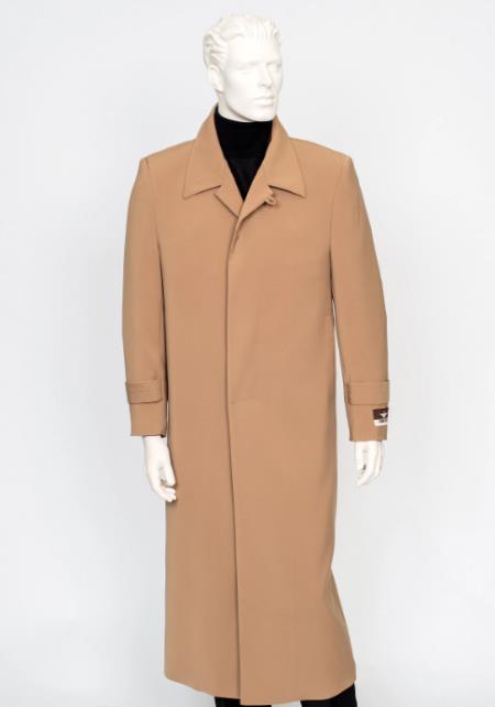 Mens Duster Coat - Duster Overcoat - "Camel" Coat