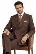 Pleated Suit - Mens Suits With Pleated Pant -  Regular Fit Suit - Brown Suit