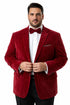 Men's Two Button Classic Velvet Blazer In Red