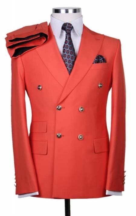 Red Slim Fit Suit Aviator Jackets