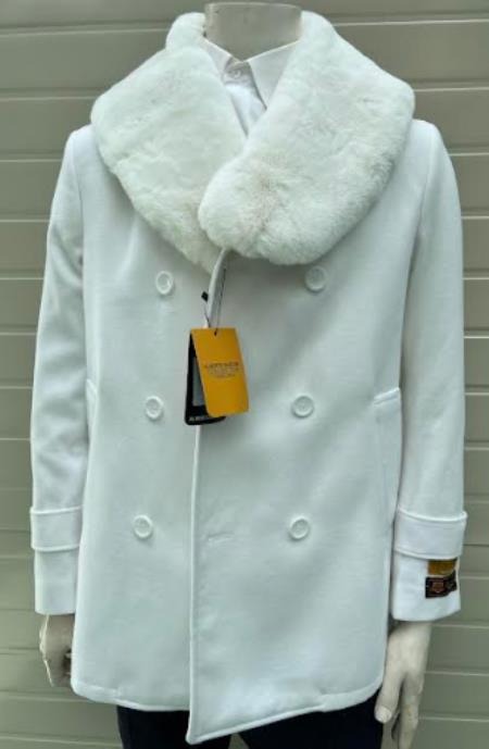 Mens Peacoat With Fur Collar - Coat With Fur Collar Mackinaw Coats