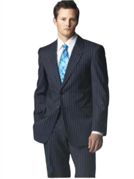 Mens 36 Long Suit - Size 36L Dark Navy Blue Suit