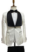 Ivory and Black Tuxedo Dinner Jacket Wide Velvet Groom Tuxedo Jacket - Prom Blazer Barn Jackets