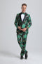 Paisley Suits - Wedding Tuxedo - Groom Green ~ Black Suit + Matching Bowtie