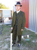 Mens Pinstripe  Matching Shoes Suit Black And Yellow