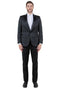 Paisley Blazer - Prom Tuxedo Dinner Jacket - Black Color Shawl Collar - Free Matching Bowtie Quilted Jackets