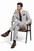 MEN'S 2PC SEERSUCKER MODERN FIT SUIT IN BLACK PINSTRIPE