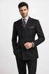 Mens Double Breasted 1920's Wide Bold Gangster Pinstripe Suit In Black