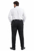 Men's Modern Fit Flat Front Tuxedo Separates Pants in Black