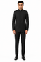 Apollo King Black Mandarin Collar Suit