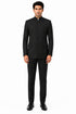 Apollo King Black Mandarin Collar Suit