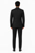 Apollo King Black Mandarin Collar Suit