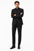 Apollo King Black Mandarin Collar Suit