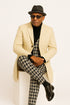 Ivory Overcoat Carmel Zhao Mens 3/4 Length Top Coat - Single Breasted Carcoat
