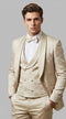 Men's Tan Floral Shawl Lapel Tuxedo Set for Wedding & Prom