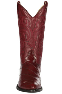J Toe Cowboy Boots - J Toe Western Boots - Los Altos Boots - Mens Dress Cowboy Boot - Low Priced Burgundy Eel Cowboy Boots J-Toe- in  Burgundy