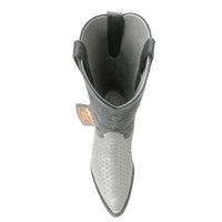 J Toe Cowboy Boots - J Toe Western Boots - Los Altos Grey J-Toe Genuine Python