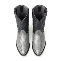 J Toe Cowboy Boots - J Toe Western Boots - Los Altos Grey J-Toe Genuine Python